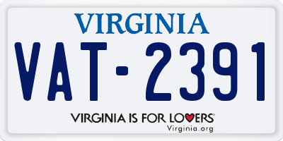 VA license plate VAT2391