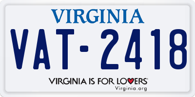 VA license plate VAT2418