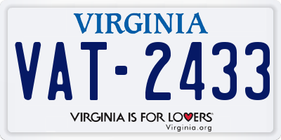 VA license plate VAT2433