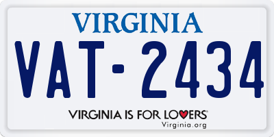 VA license plate VAT2434