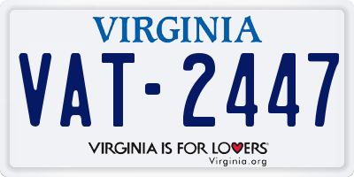 VA license plate VAT2447