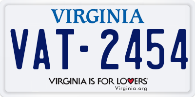 VA license plate VAT2454