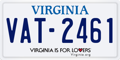 VA license plate VAT2461