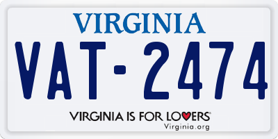 VA license plate VAT2474