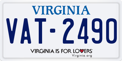 VA license plate VAT2490