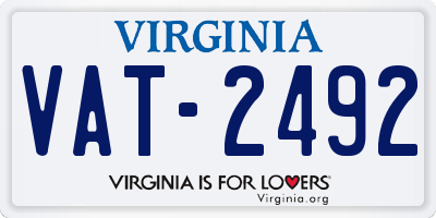 VA license plate VAT2492