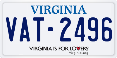 VA license plate VAT2496