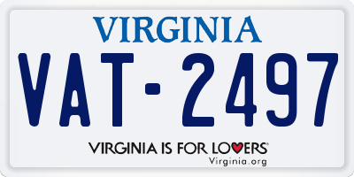 VA license plate VAT2497