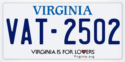 VA license plate VAT2502