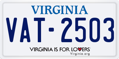 VA license plate VAT2503