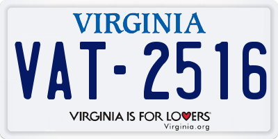 VA license plate VAT2516