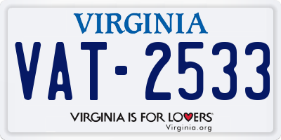 VA license plate VAT2533