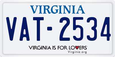 VA license plate VAT2534