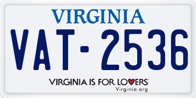 VA license plate VAT2536