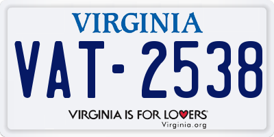 VA license plate VAT2538