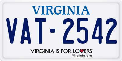 VA license plate VAT2542