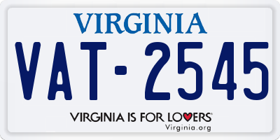 VA license plate VAT2545