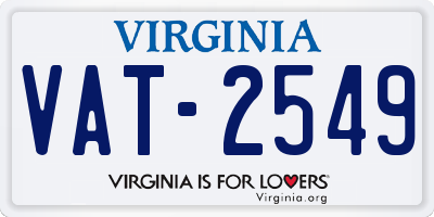 VA license plate VAT2549