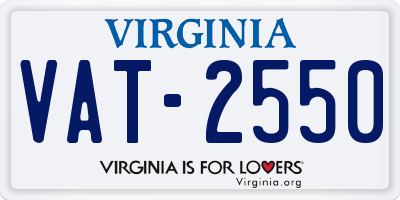 VA license plate VAT2550