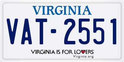 VA license plate VAT2551