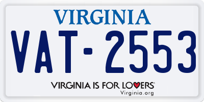 VA license plate VAT2553