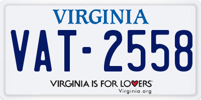 VA license plate VAT2558