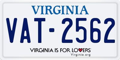 VA license plate VAT2562