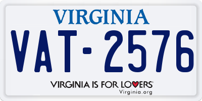 VA license plate VAT2576