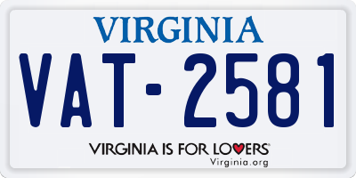 VA license plate VAT2581