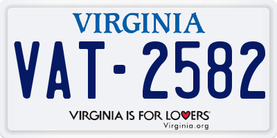 VA license plate VAT2582