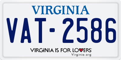 VA license plate VAT2586