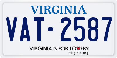 VA license plate VAT2587