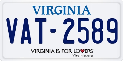 VA license plate VAT2589