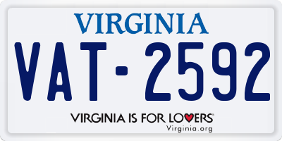 VA license plate VAT2592