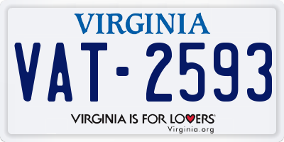 VA license plate VAT2593