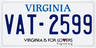 VA license plate VAT2599