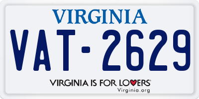 VA license plate VAT2629