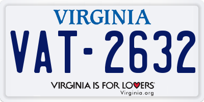 VA license plate VAT2632