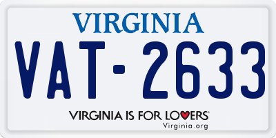 VA license plate VAT2633