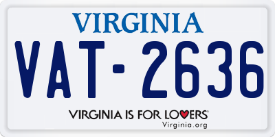 VA license plate VAT2636