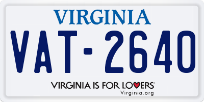 VA license plate VAT2640