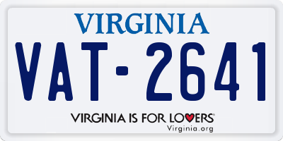 VA license plate VAT2641