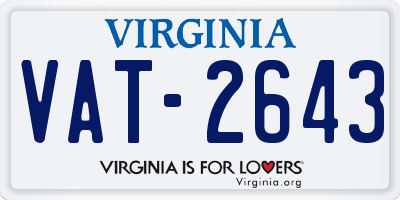 VA license plate VAT2643