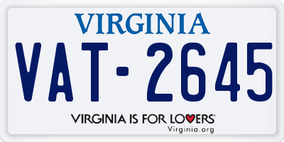 VA license plate VAT2645