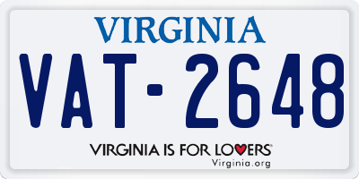 VA license plate VAT2648