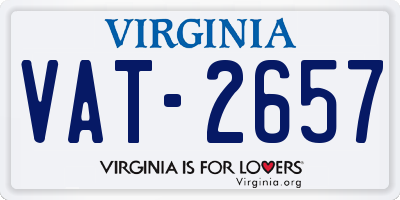 VA license plate VAT2657