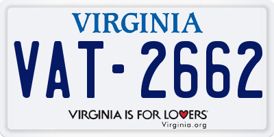 VA license plate VAT2662