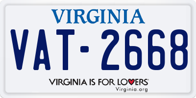 VA license plate VAT2668