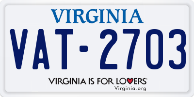 VA license plate VAT2703