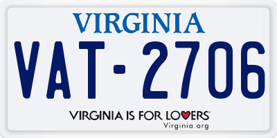 VA license plate VAT2706